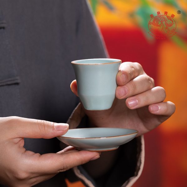 龙泉青瓷汝窑新款功夫茶具陶瓷家用汝瓷中式高档办公喝茶品茗套装