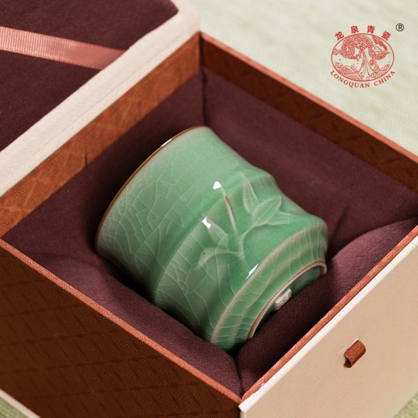 龙泉青瓷茶杯套装家用待客小杯子陶瓷个性中式随手泡茶杯批发logo