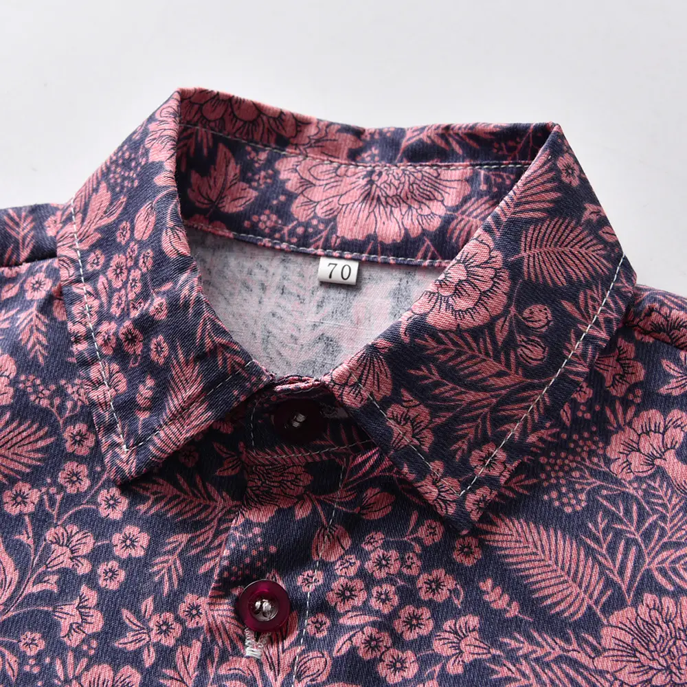 男童装夏季短袖花衬衫儿童套装白T恤短裤休闲三件套外贸沙滩风潮