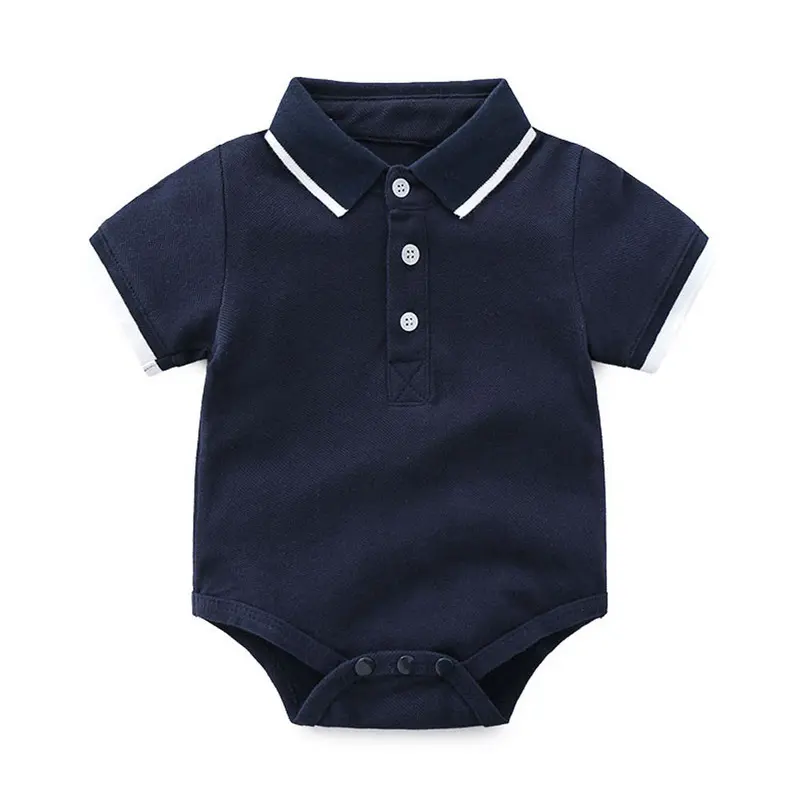 加工定制 跨境 新款男宝宝绅士POLO衫爬服套装 +帽子男童童装批发