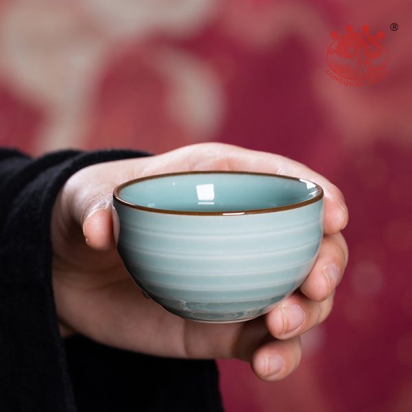 龙泉青瓷 家用创意一壶四杯功夫茶具套装 陶瓷手工跳刀茶壶礼盒装