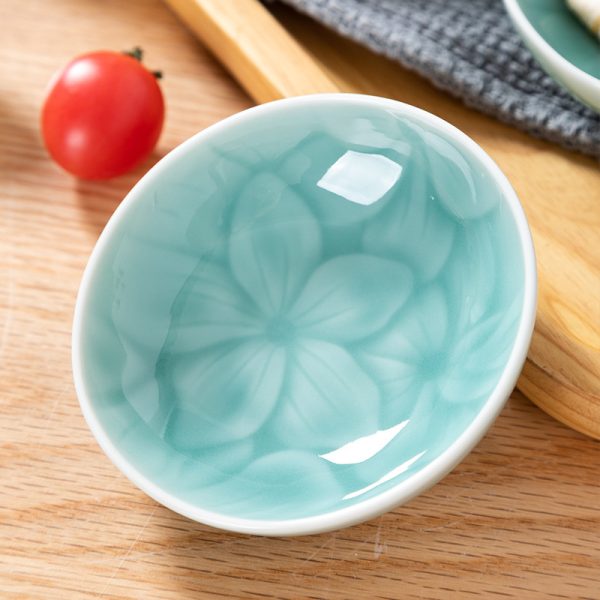 龙泉青瓷创意厨房醋碟调味碟小号盘子陶瓷酱料碟餐厅酒店小吃盘