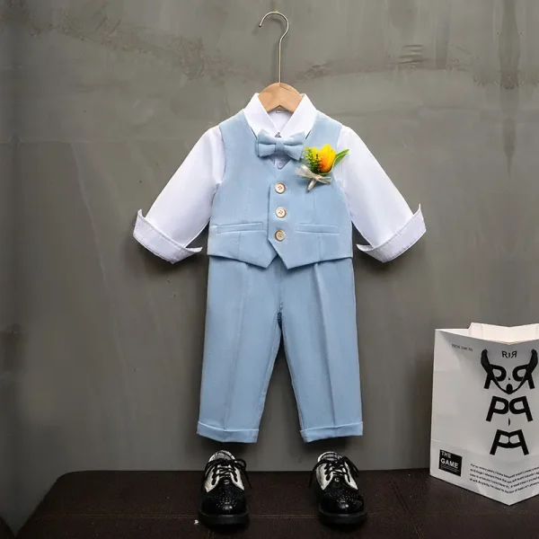 儿童西装秋冬新款英伦风婚礼花童礼服套装宝宝周岁生日宴会演出服