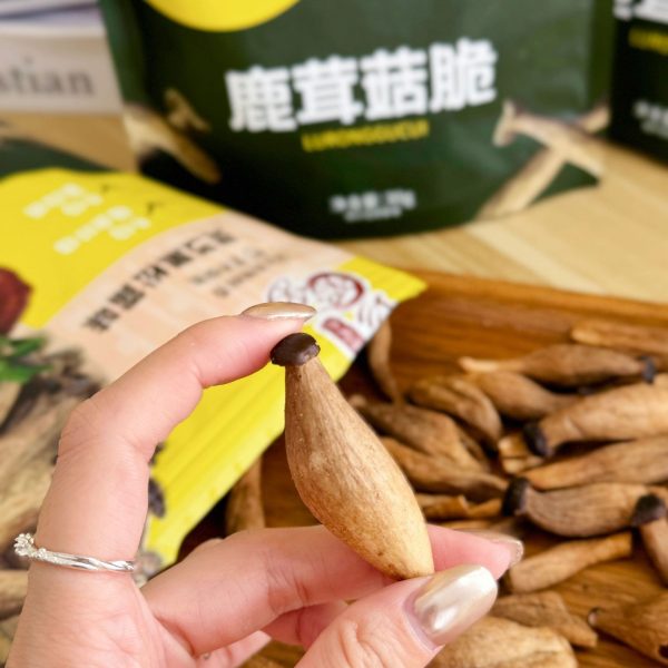 工厂定制批发即食鹿茸菇脆VF脱水蔬菜干灵芝黑松露味休闲解馋零食