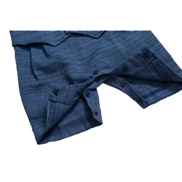 跨境 欧美夏季新款连帽短袖连体爬服 男宝宝绅士哈衣套装一件代发