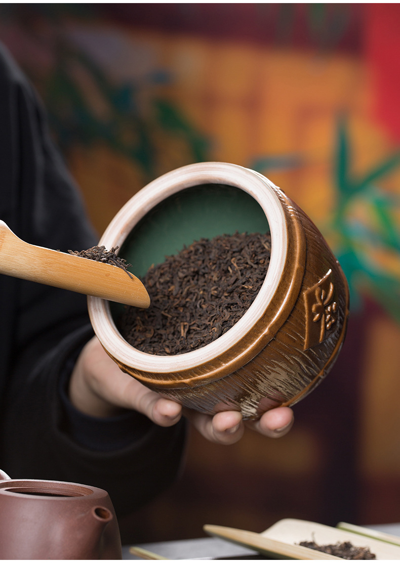 龙泉青瓷 茶叶罐密封储茶罐  陶瓷灰釉茶罐精美礼盒 商务送礼雕刻
