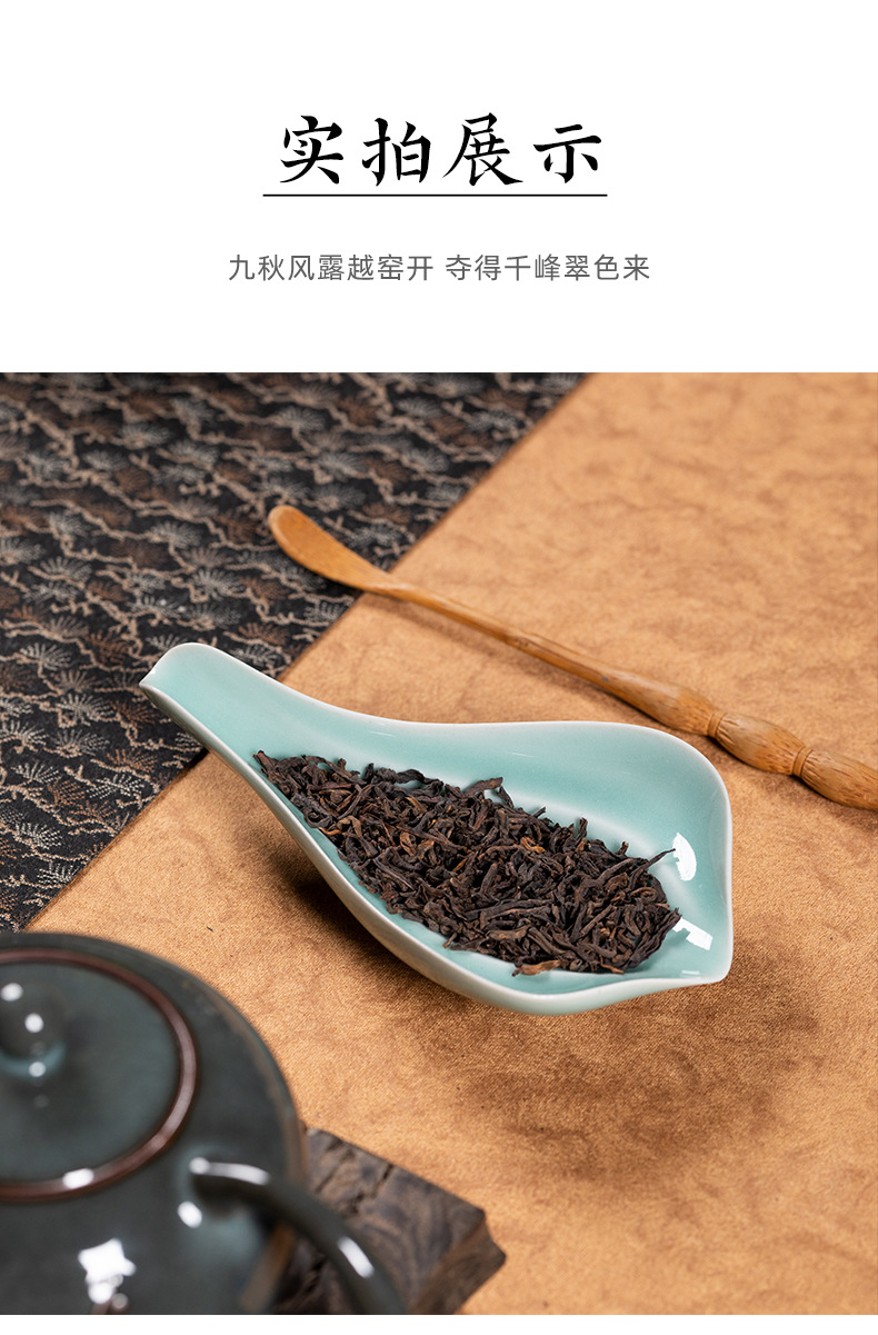 龙泉青瓷茶则家用赏茶醒茶分茶器陶瓷功夫茶道配件创意投茶取茶器