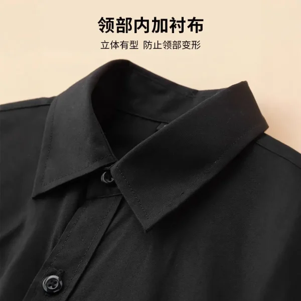 跨境春秋季学生儿童衬衫黑色长袖方领衬衫儿童演出童装中大童衬衣