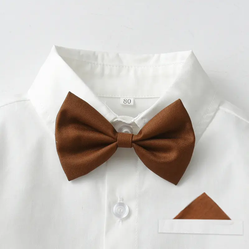 秋季新品儿童背带领结套装男童宝宝花童西装礼服周岁生日外贸童装