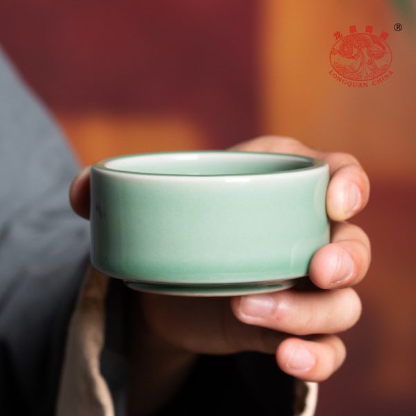 龙泉青瓷 创意手工主人杯单杯功夫茶杯 陶瓷高档正直品茗杯泡茶碗