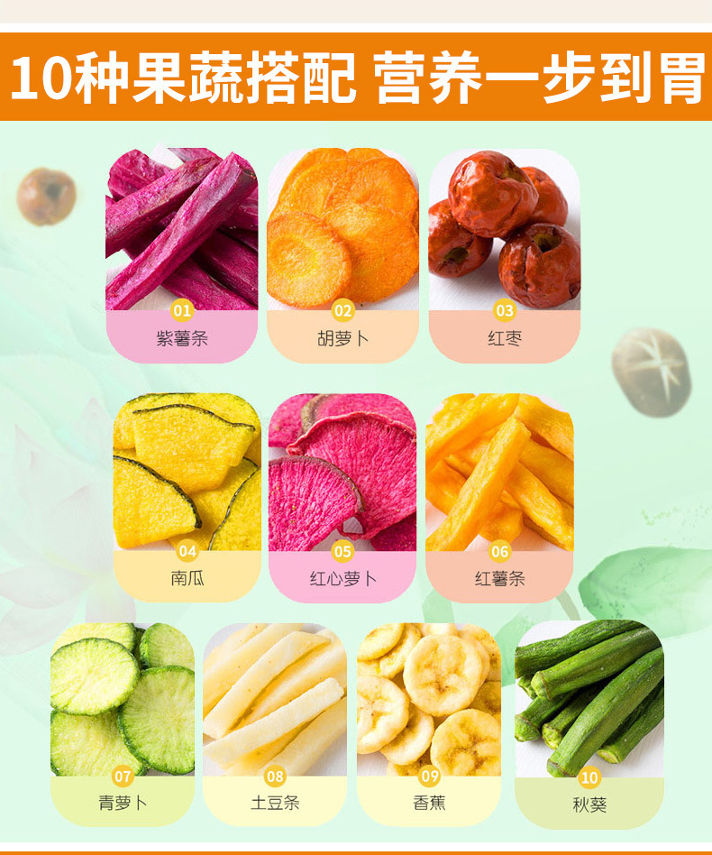 综合什锦果蔬脆片散装脱水果蔬干网红零食水果干混合蔬菜干批发