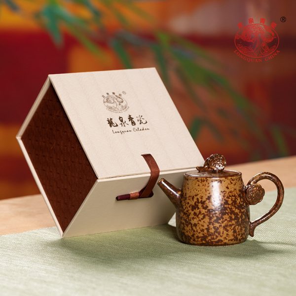 龙泉青瓷泡茶壶单个功夫小茶壶2024新款窑变手工陶瓷一人用冲泡壶