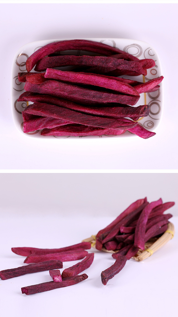 香脆紫薯干紫薯脆250g脱水综合果蔬干香脆紫薯条休闲零食薯条薯脆