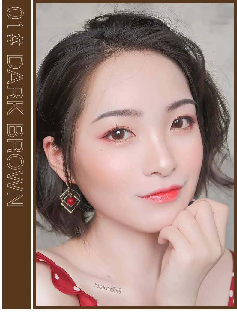 NOVO自然塑形木杆质砍刀眉笔易上色立体根根分明不易脱妆方芯双头