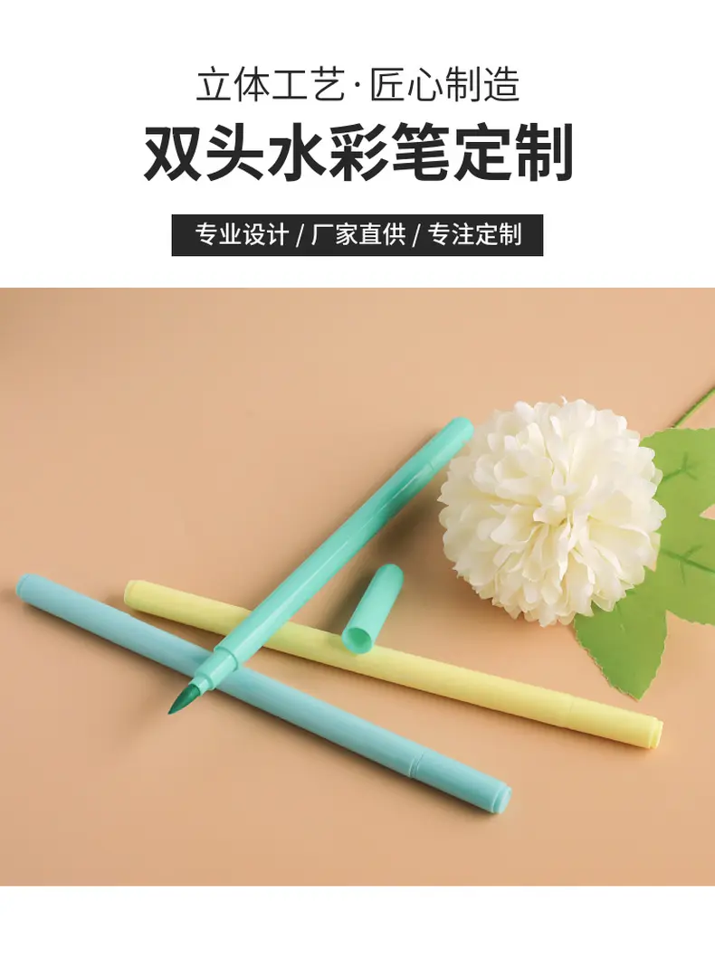 防水速干水彩笔套装美术专用绘画笔双头勾线笔学生阅读标记笔批发