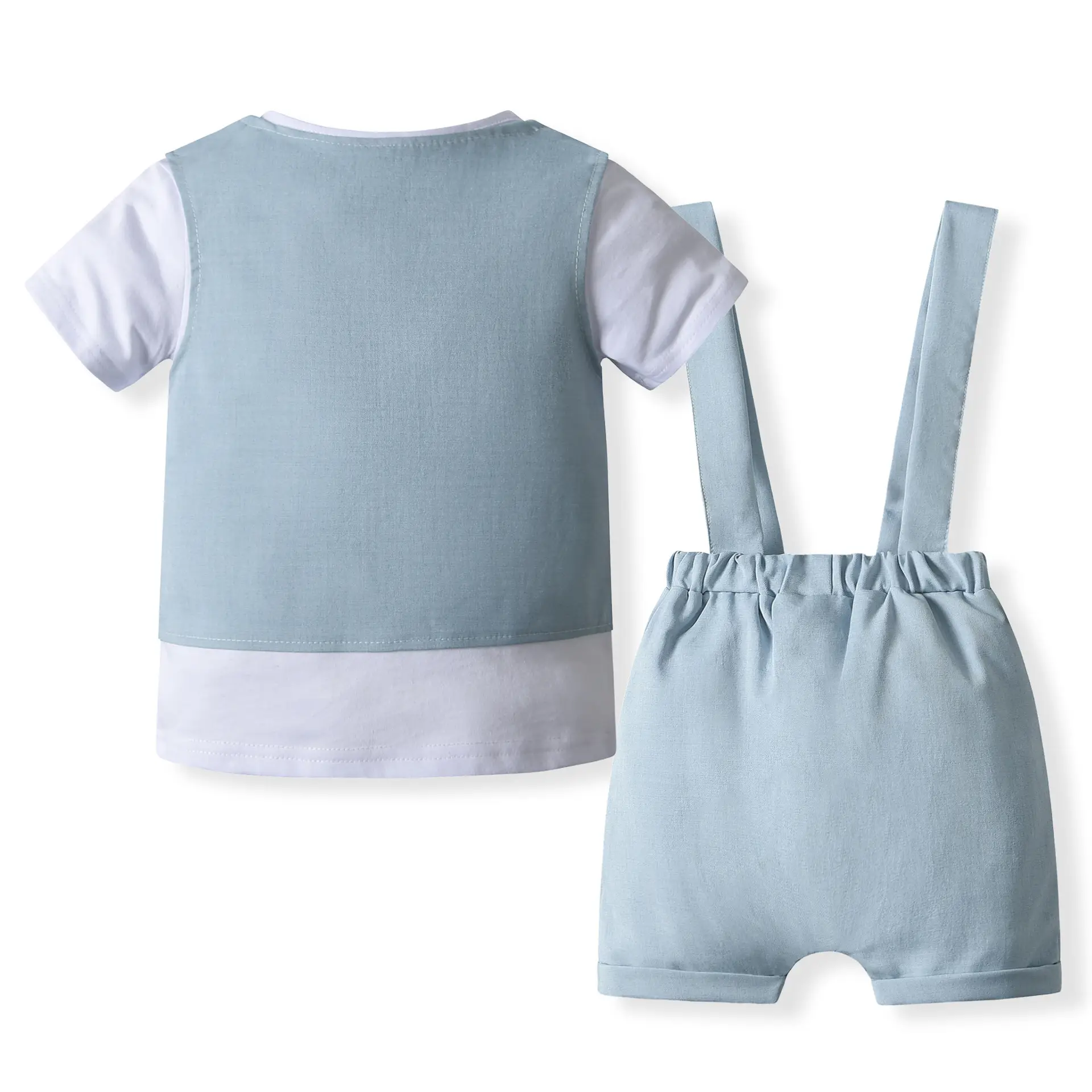 跨境外贸童装批发夏季新款婴幼童绅士礼服宝宝周岁宴会西服套装潮