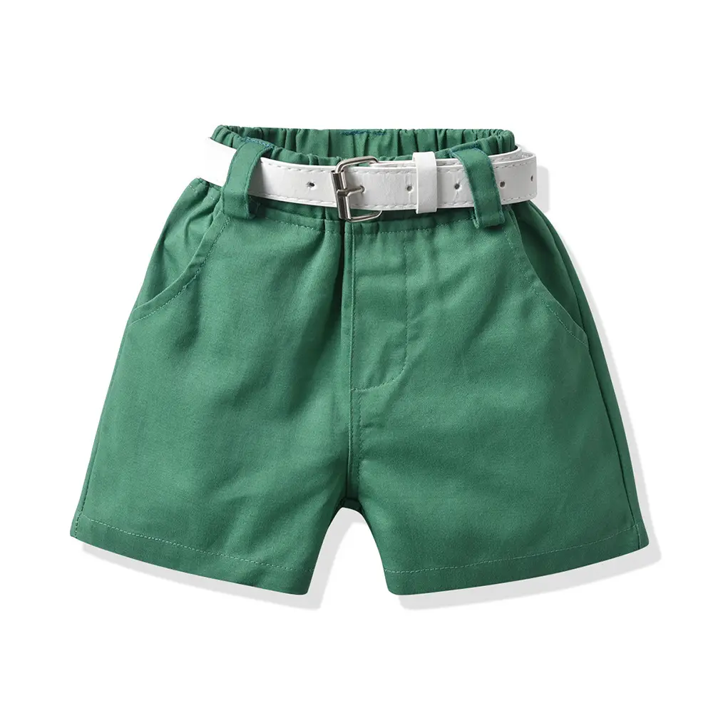 跨境童装新品男孩印花套装短袖代发沙滩风度假衬衫休闲短裤配腰带