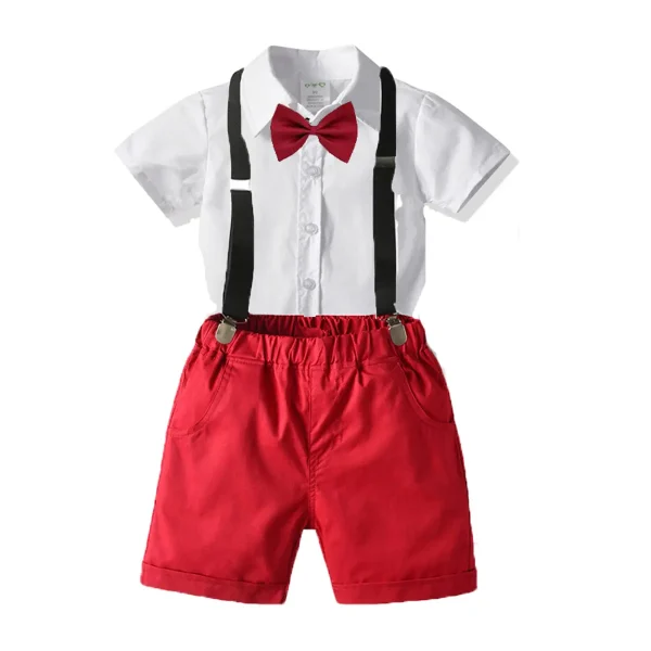 亚马孙 跨境夏季男宝宝新款绅士礼服 表演服男童周岁套装一件代发