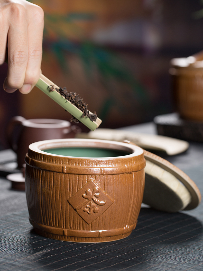 龙泉青瓷 茶叶罐密封储茶罐  陶瓷灰釉茶罐精美礼盒 商务送礼雕刻