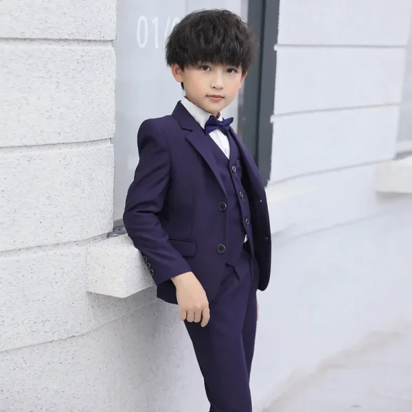 儿童小西装套装花童外套主持人男孩礼服大童宝宝男童西服三件套