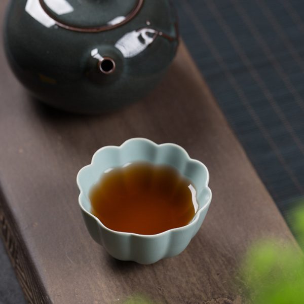 龙泉青瓷 汝窑冰裂手工杯功夫茶杯品茗杯一口杯 汝窑主人杯可logo