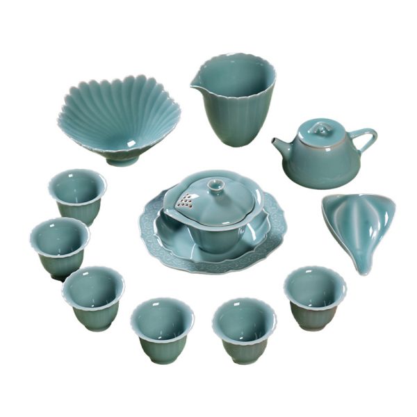 龙泉青瓷功夫茶具套装茶壶茶杯轻奢高档家用陶瓷2024新款泡茶礼盒