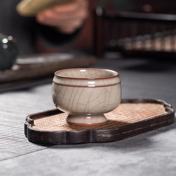 龙泉青瓷 传世哥窑主人杯茶杯单个杯 陶瓷品茗杯高端茶具手工茶碗