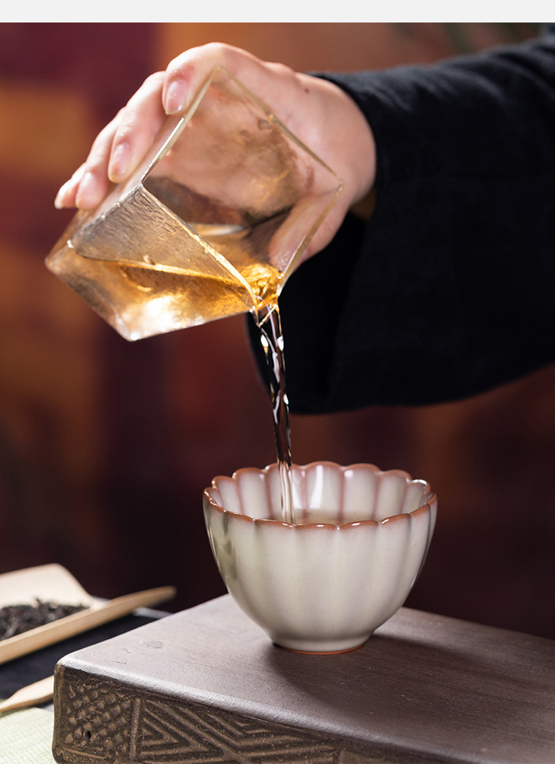 龙泉青瓷 创意猪油冻手工主人杯单杯 陶瓷功夫茶杯品茗杯茶碗茶盏