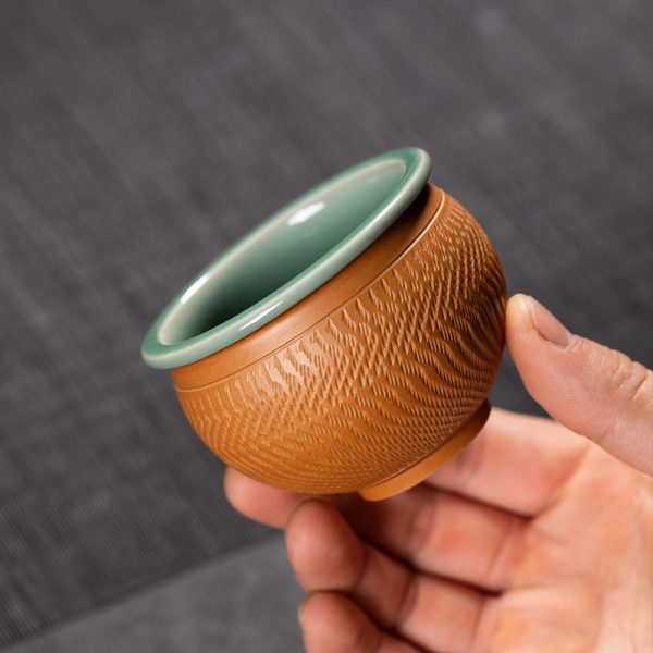 龙泉青瓷 功夫茶杯主人杯单杯个人杯茶碗 陶瓷创意手工跳刀品茗杯
