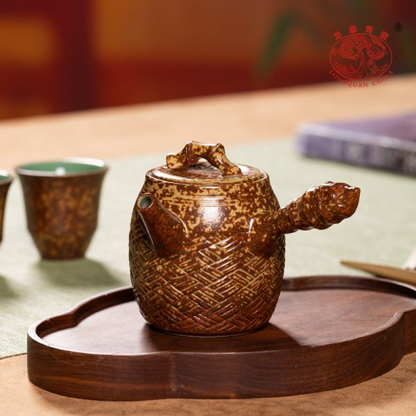龙泉青瓷功夫茶具套装便携式陶瓷窑变办公室一壶四杯泡茶壶喝茶