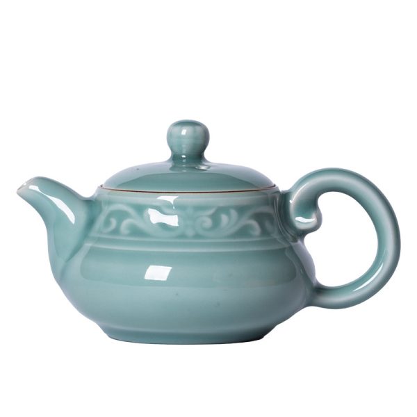 龙泉青瓷 创意手工壶功夫茶具泡茶壶单壶 陶瓷家用宋韵仿古过滤壶