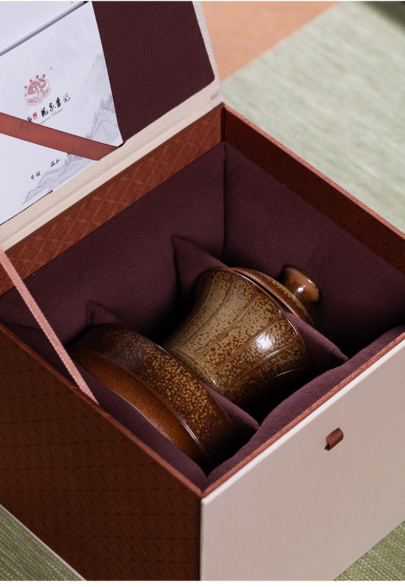 龙泉青瓷三才盖碗功夫茶具窑变灰釉手工高档单个不烫手泡茶敬茶碗