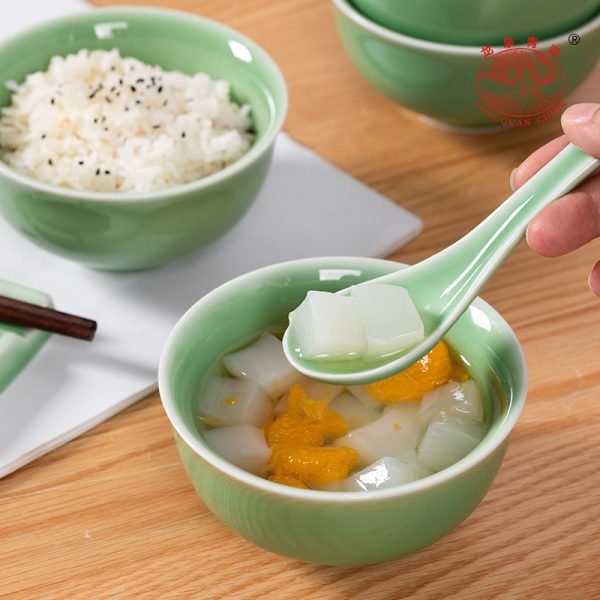 龙泉青瓷米饭碗创意中式餐具陶瓷家用加厚大号面汤碗喝粥碗点心碗