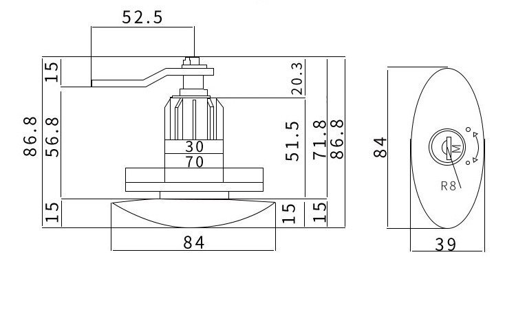 房车舱门锁行李仓收紧密封边改装车椭圆手柄把手锁压缩锁越野车