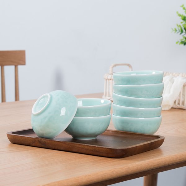 龙泉青瓷中式4.5寸米饭碗加厚汤碗 陶瓷创意餐具酒店民宿面碗饭碗