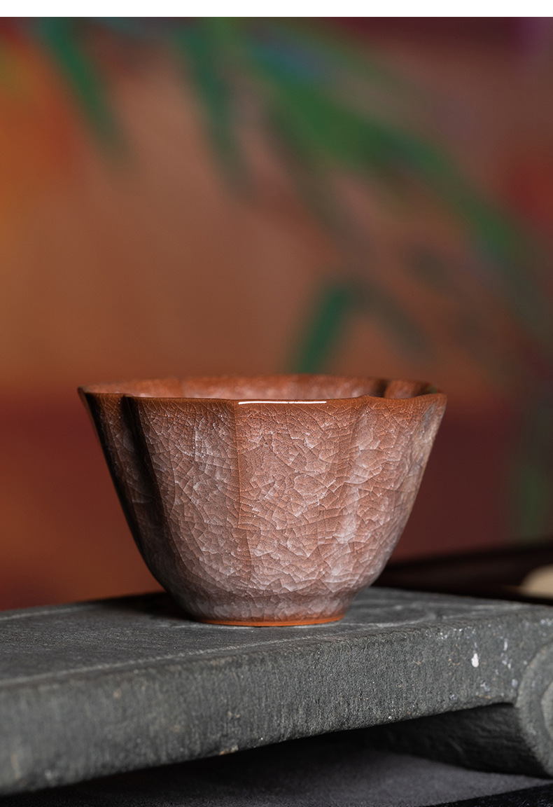 龙泉青瓷 哥窑冰裂手工功夫茶具主人杯单杯 陶瓷创意品茗杯泡茶碗