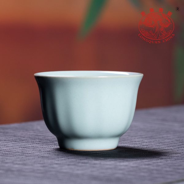 汝窑月白釉手工杯主人杯单个杯 陶瓷品茗杯家用功夫茶杯茶碗茶盏