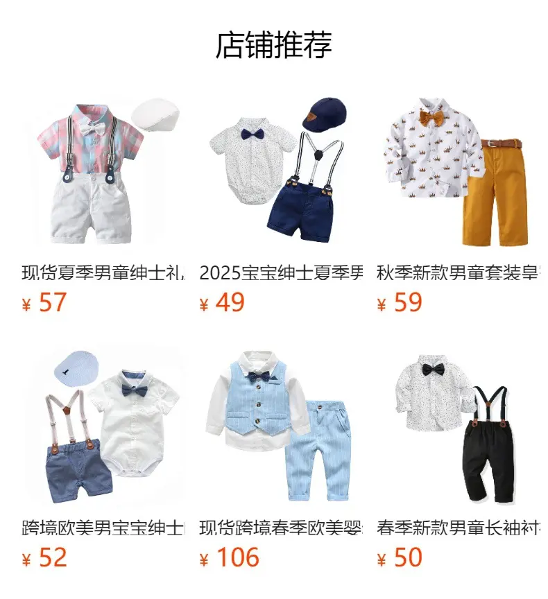 外贸跨境0-2岁男宝宝套装英伦风男童周岁拍照夏季短袖绅士多件套