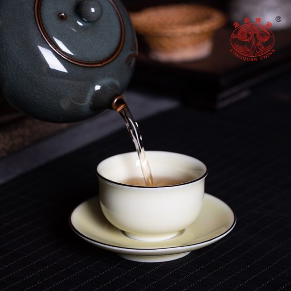 龙泉青瓷 创意家用品茗杯功夫茶杯单杯 陶瓷半手工主人杯茶碗茶盏