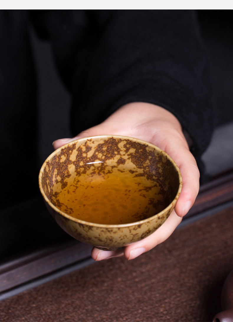 龙泉青瓷名家徐峻清手作主人杯单杯陶瓷仿柴烧圆融品茗杯大号茶碗