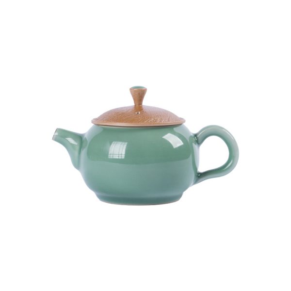 龙泉青瓷 跳刀手工茶壶功夫茶具陶瓷泡茶壶 青年工艺美术师傅茶壶