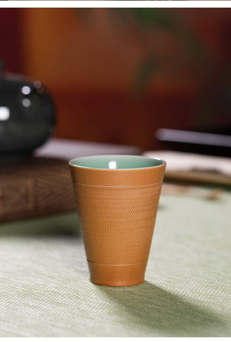龙泉青瓷 创意闻香杯手工跳刀主人杯单杯 陶瓷高档功夫茶杯品茗杯