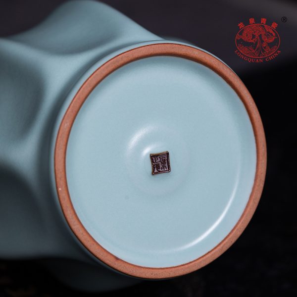 龙泉青瓷中式汝窑仿古陶瓷花瓶瓷器瓷瓶简约高端客厅玄关装饰摆件