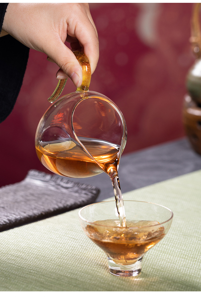 龙泉青瓷 玻璃加厚公道杯公杯茶漏过滤分茶器 耐热功夫茶配件茶海