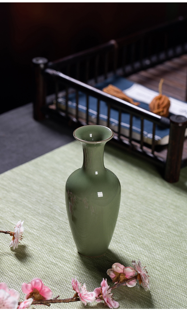 龙泉青瓷 创意简约家居小号花瓶插花器 陶瓷客厅酒店水培花瓶摆件