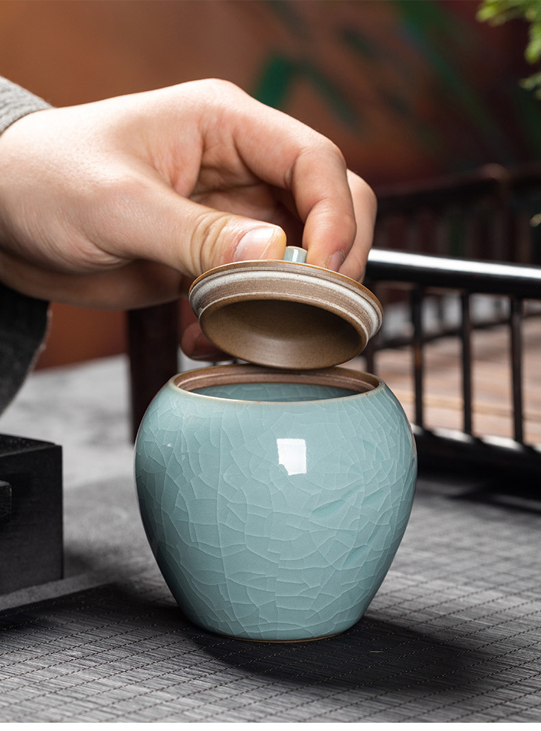 龙泉青瓷 茶叶罐密封罐醒茶罐 陶瓷通用小号收纳普洱红茶罐可logo