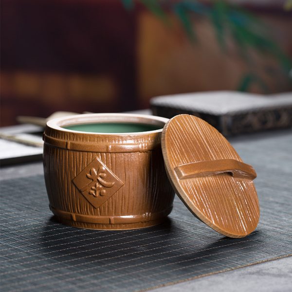 龙泉青瓷 陶瓷灰釉茶叶罐原矿手工密封罐 中式储茶罐醒茶罐礼盒装