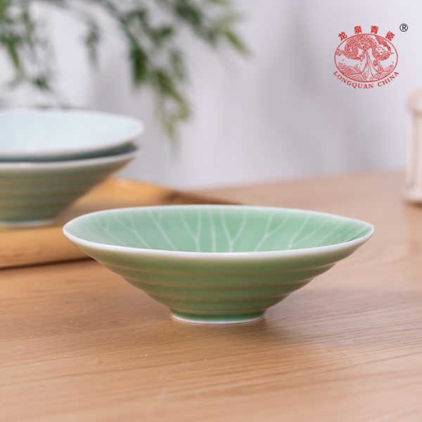 龙泉青瓷家用大号汤碗泡面碗创意陶瓷酒店斗笠碗汤盆酸菜鱼大盆