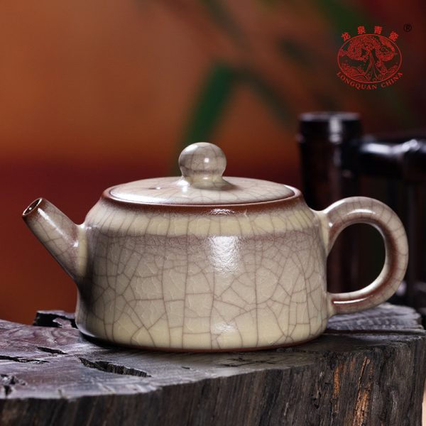 龙泉青瓷 纯手工传世哥窑高档过滤泡茶壶 陶瓷功夫茶壶大容量单壶