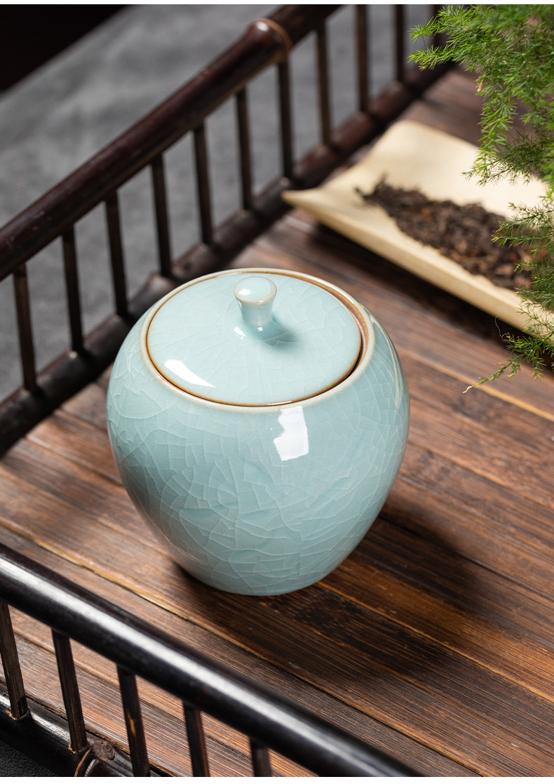 龙泉青瓷 茶叶罐密封罐醒茶罐 陶瓷通用小号收纳普洱红茶罐可logo